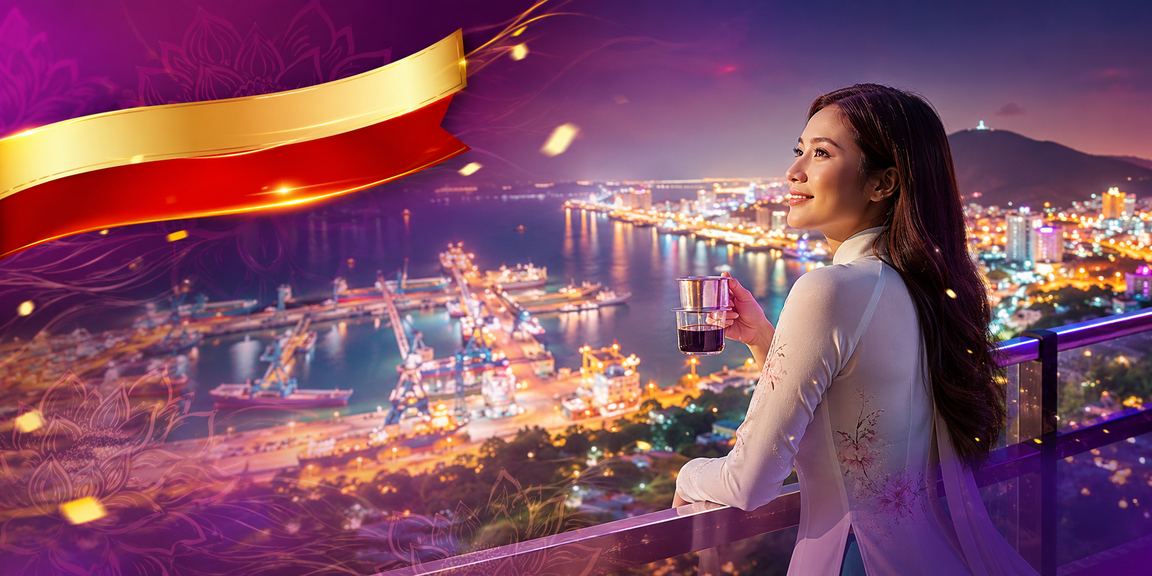 Khung cảnh quán cà phê hiện đại gần casino tại Vũng Tàu